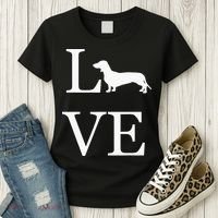 I Love Dachshund Weiner Dog Lover White Graphic Pet Owner Women's T-Shirt thumb 3