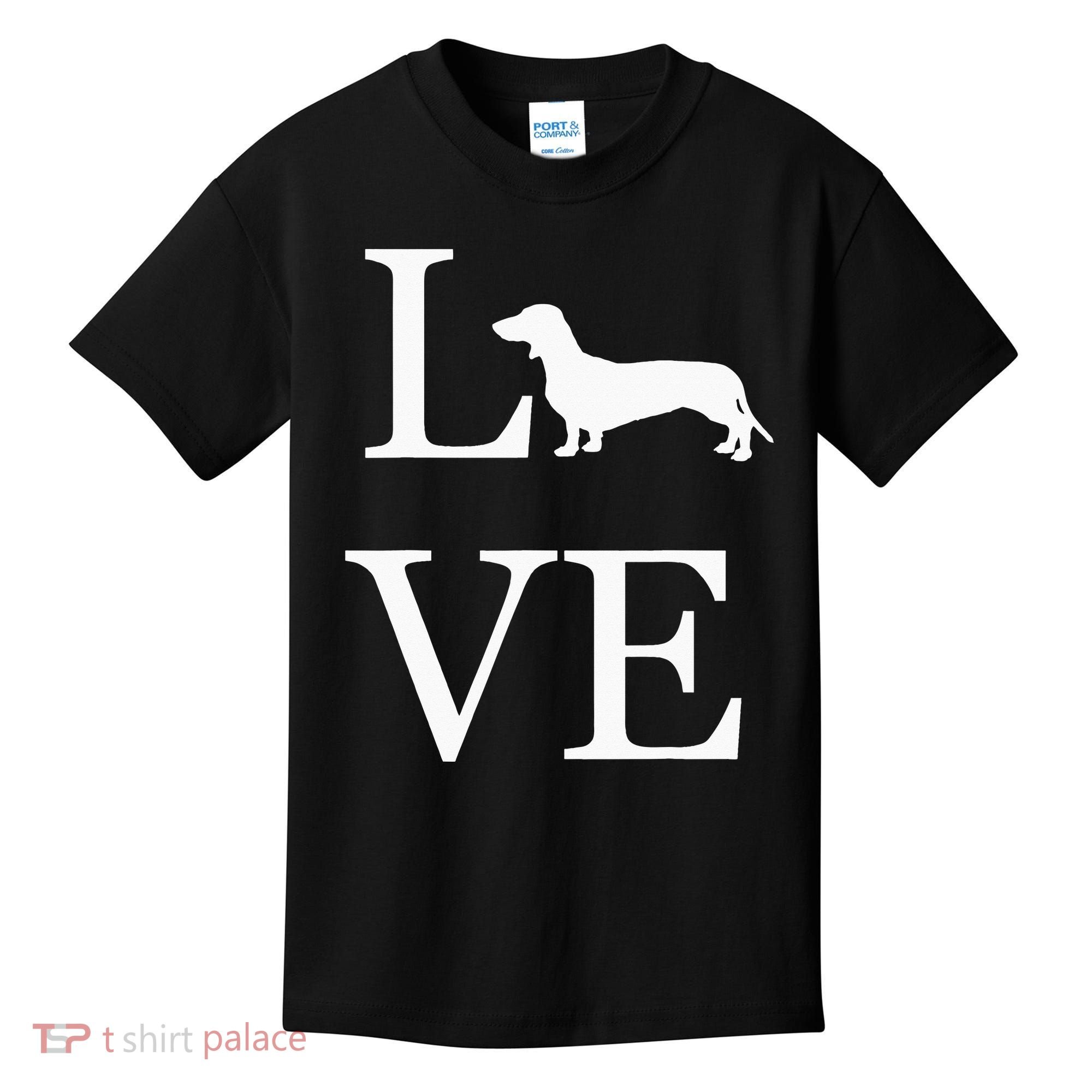 I Love Dachshund Weiner Dog Lover White Graphic Pet Owner Kids T-Shirt