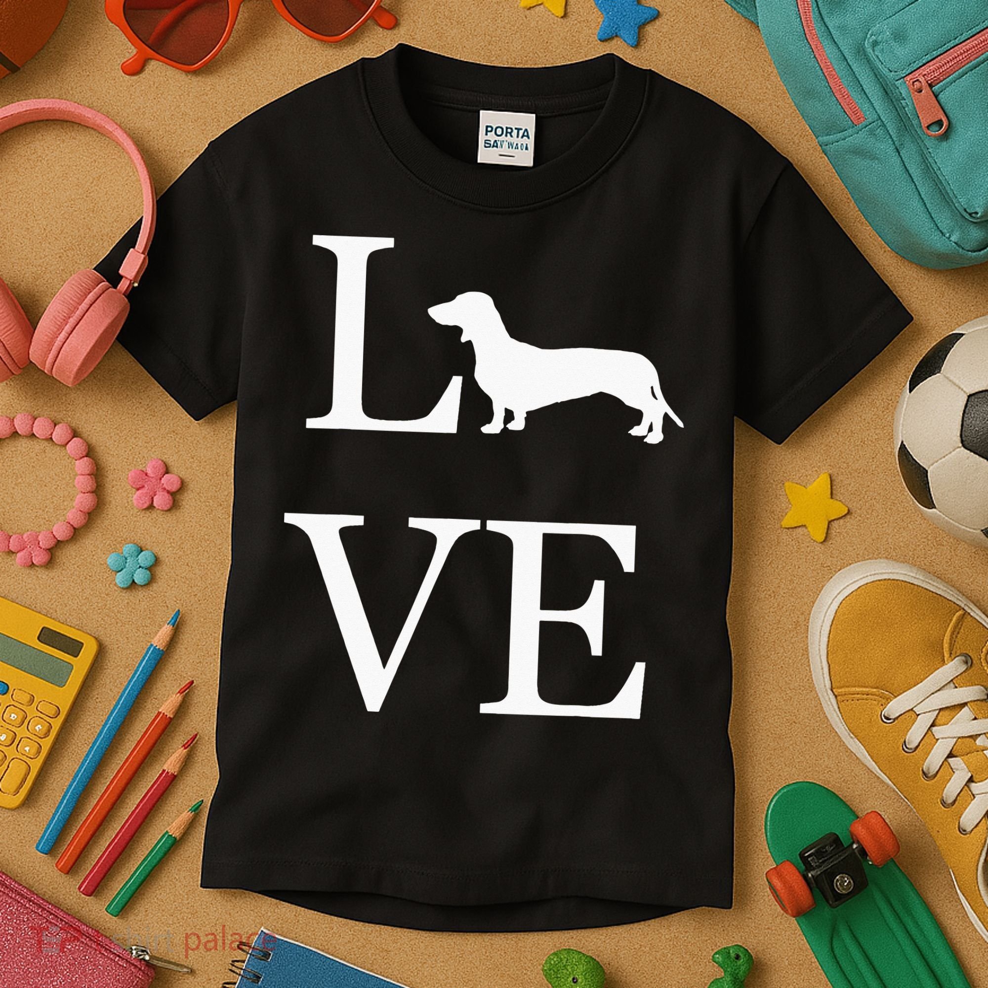 I Love Dachshund Weiner Dog Lover White Graphic Pet Owner Kids T-Shirt