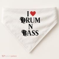 I Love Drum And Bass Rock USA-Made Doggie Bandana thumb 0