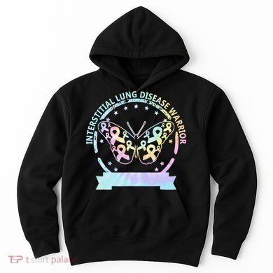 Interstitial Lung Disease betterfly ribbon awareness Tie Dye Hoodie
