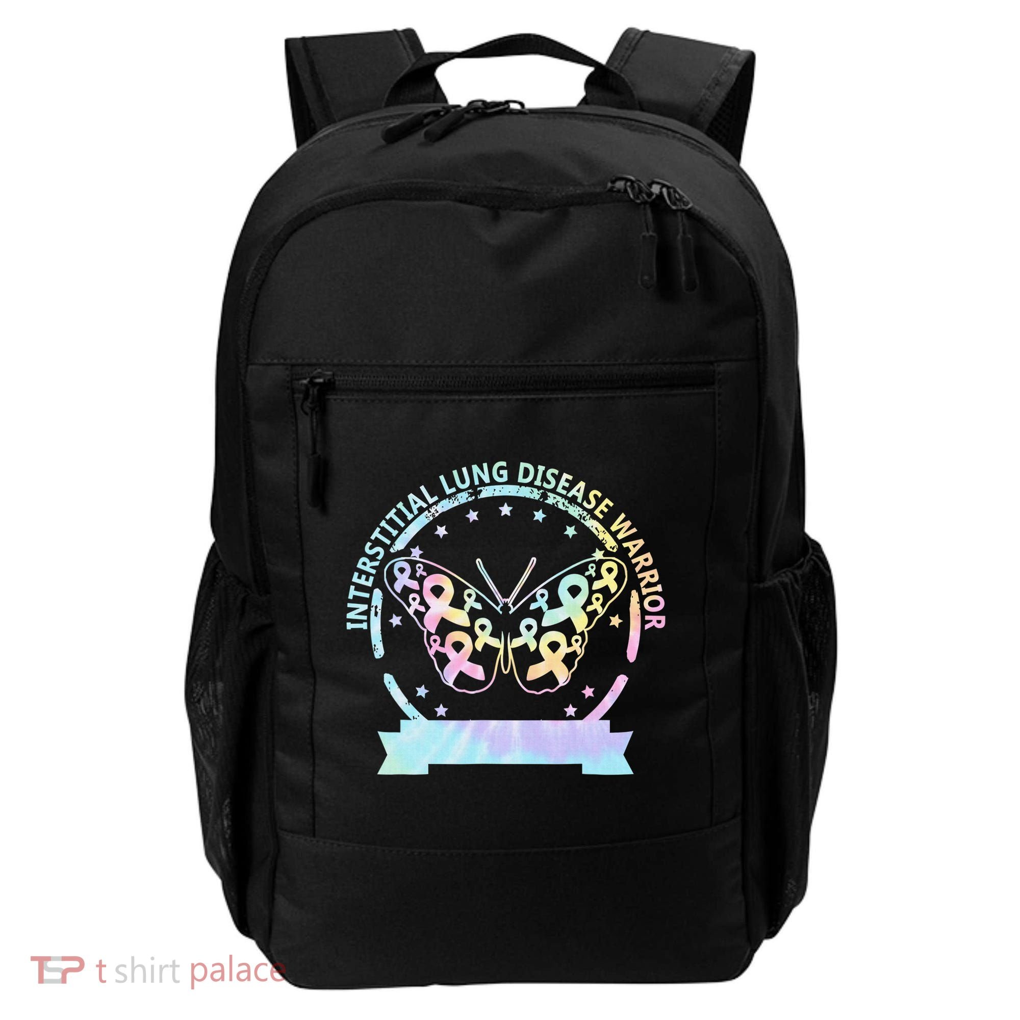 Interstitial Lung Disease betterfly ribbon awareness Tie Dye Backpack