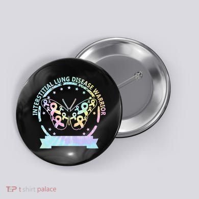 Interstitial Lung Disease betterfly ribbon awareness Tie Dye Button