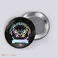 Interstitial Lung Disease betterfly ribbon awareness Tie Dye Button thumb 0