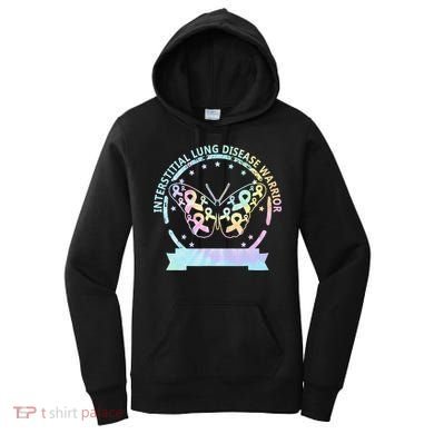 Interstitial Lung Disease betterfly ribbon awareness Tie Dye Women's Hoodie