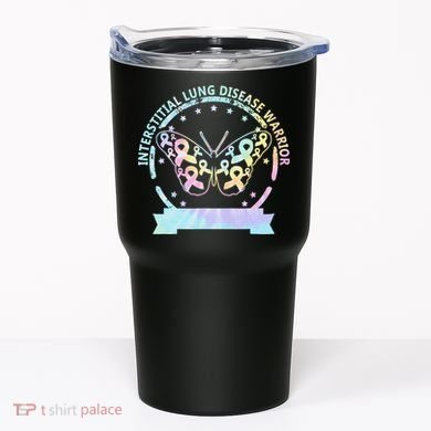 Interstitial Lung Disease betterfly ribbon awareness Tie Dye Tumbler