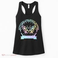 Interstitial Lung Disease betterfly ribbon awareness Tie Dye Women's Tank Top thumb 0