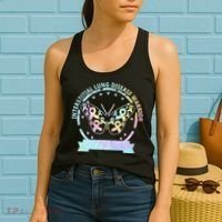 Interstitial Lung Disease betterfly ribbon awareness Tie Dye Women's Tank Top thumb 2