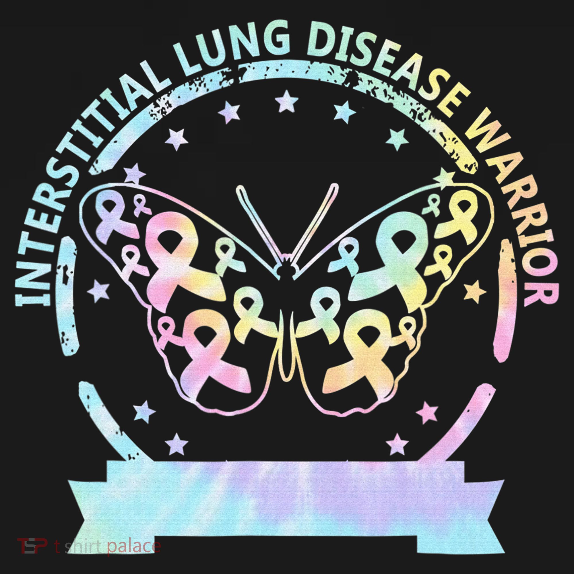 Interstitial Lung Disease betterfly ribbon awareness Tie Dye Baby Bodysuit