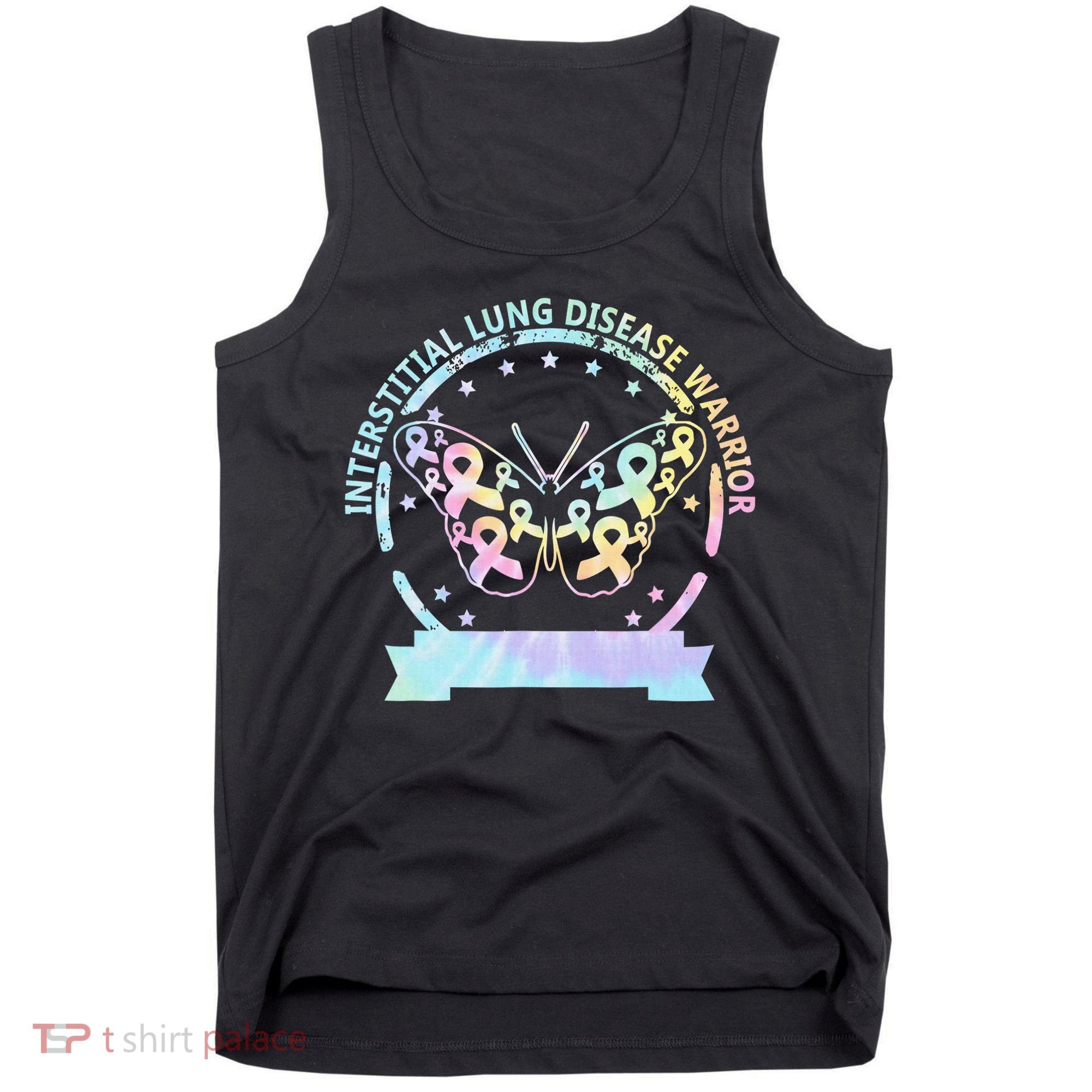 Interstitial Lung Disease betterfly ribbon awareness Tie Dye Tank Top