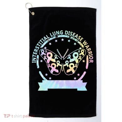 Interstitial Lung Disease betterfly ribbon awareness Tie Dye Golf Towel