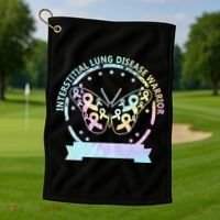 Interstitial Lung Disease betterfly ribbon awareness Tie Dye Golf Towel thumb 1