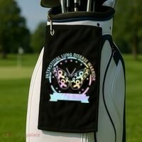 Interstitial Lung Disease betterfly ribbon awareness Tie Dye Golf Towel thumb 2