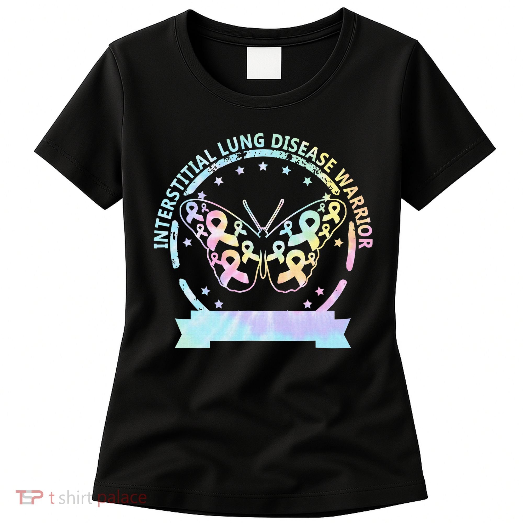 Interstitial Lung Disease betterfly ribbon awareness Tie Dye Women's T-Shirt
