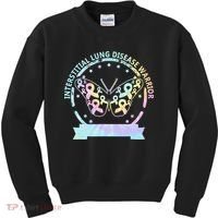 Interstitial Lung Disease betterfly ribbon awareness Tie Dye Kids Sweatshirt thumb 0