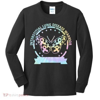 Interstitial Lung Disease betterfly ribbon awareness Tie Dye Kids Long Sleeve Shirt