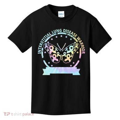 Interstitial Lung Disease betterfly ribbon awareness Tie Dye Kids T-Shirt