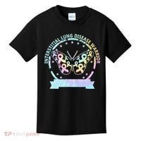 Interstitial Lung Disease betterfly ribbon awareness Tie Dye Kids T-Shirt thumb 0