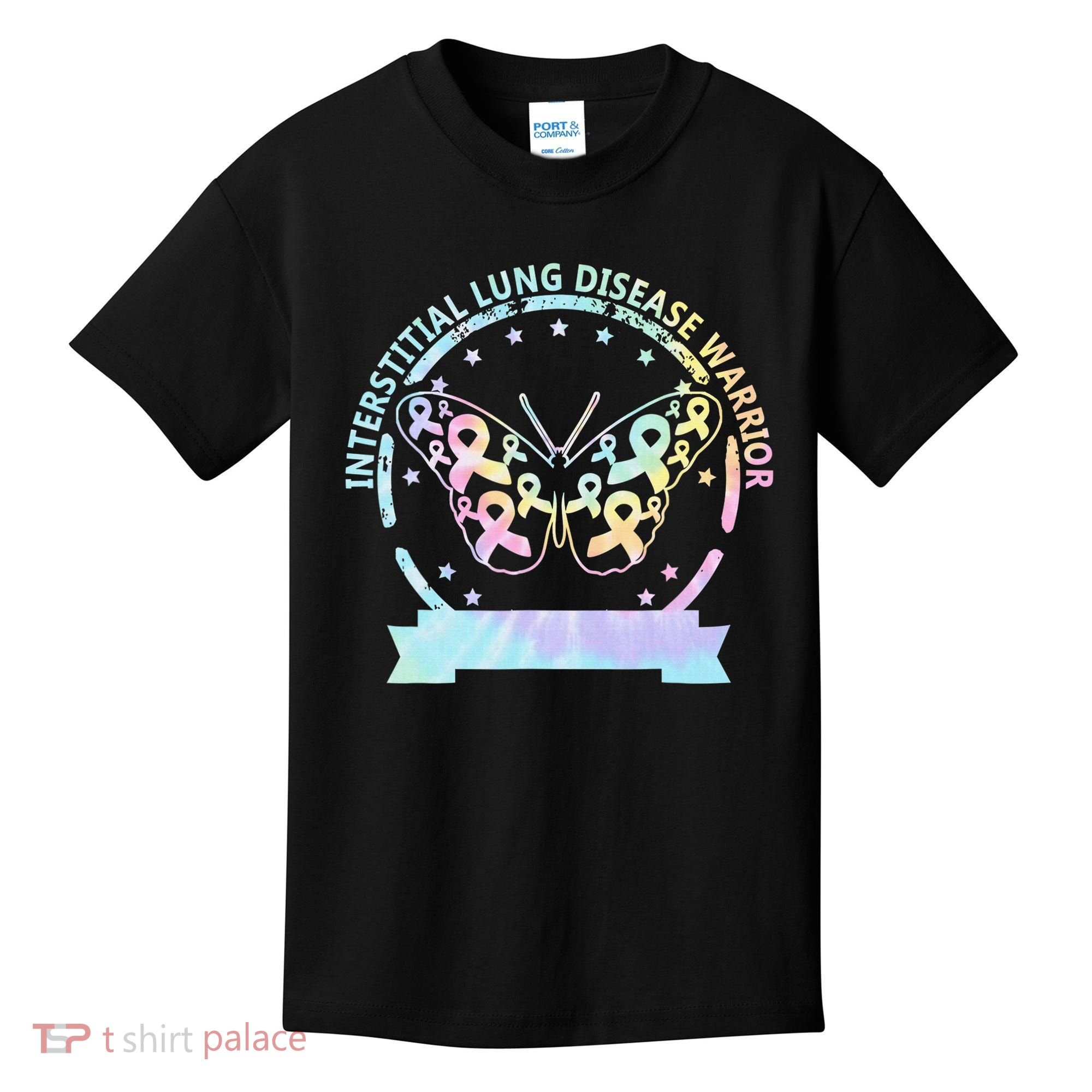 Interstitial Lung Disease betterfly ribbon awareness Tie Dye Kids T-Shirt