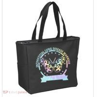 Interstitial Lung Disease betterfly ribbon awareness Tie Dye Tote Bag thumb 2