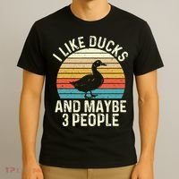 I Like Ducks And Maybe 3 People Duck Lover T-Shirt thumb 3