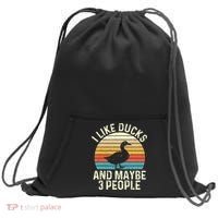 I Like Ducks And Maybe 3 People Duck Lover Sweatshirt Cinch Pack Bag thumb 0