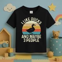 I Like Ducks And Maybe 3 People Duck Lover Toddler T-Shirt thumb 3