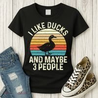 I Like Ducks And Maybe 3 People Duck Lover Women's T-Shirt thumb 3