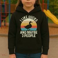 I Like Ducks And Maybe 3 People Duck Lover Kids Hoodie thumb 3
