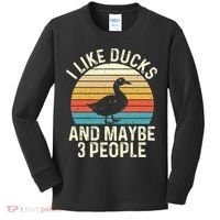 I Like Ducks And Maybe 3 People Duck Lover Kids Long Sleeve Shirt thumb 0