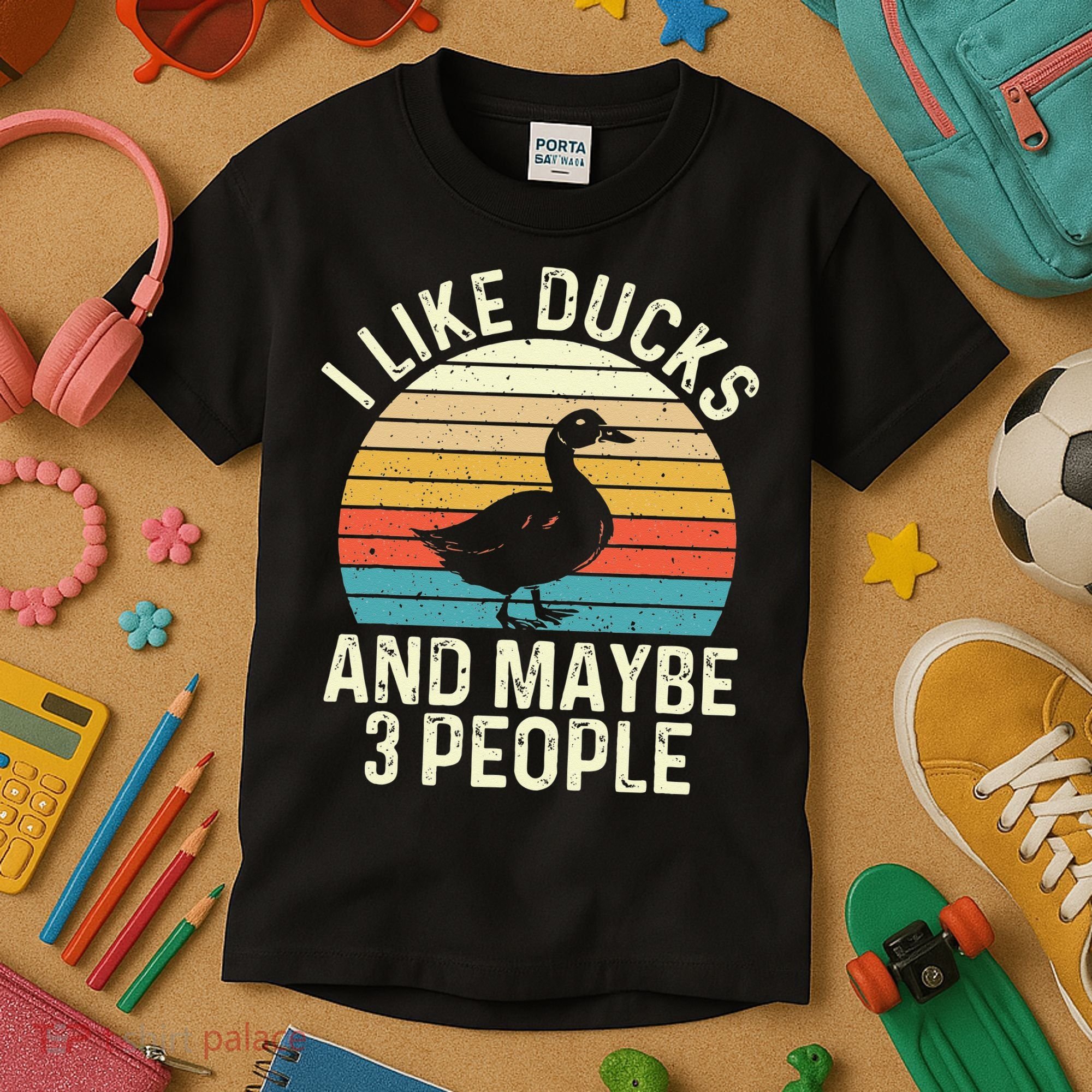 I Like Ducks And Maybe 3 People Duck Lover Kids T-Shirt