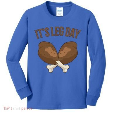 It’s Leg Day Vintage Thanksgiving Fall Workout Gift Kids Long Sleeve Shirt
