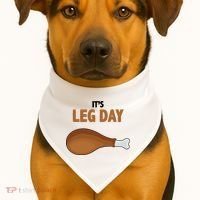 It's Leg Day Funny Turkey USA-Made Doggie Bandana thumb 1