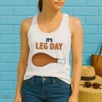 It's Leg Day Funny Turkey Women's Tank Top thumb 2