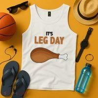It's Leg Day Funny Turkey Tank Top thumb 4