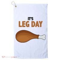 It's Leg Day Funny Turkey Golf Towel thumb 0