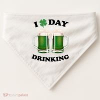 I Love Day Drinking St Patrick's Day Party USA-Made Doggie Bandana thumb 0