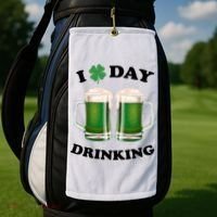 I Love Day Drinking St Patrick's Day Party Golf Towel thumb 2