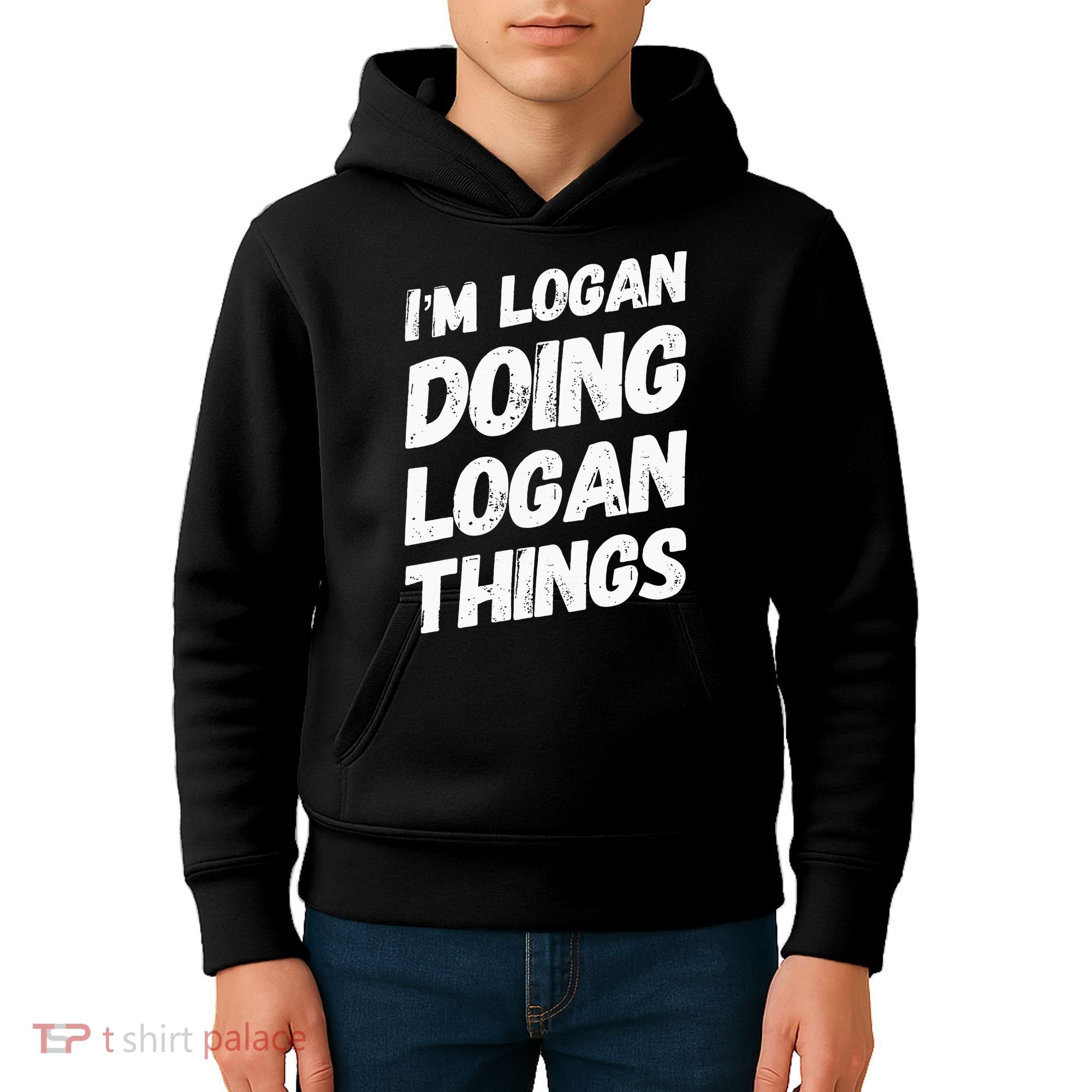 IM Logan Doing Logan Things Personalized Name Logan Gifts Kids Hoodie