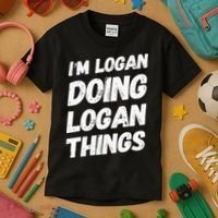 IM Logan Doing Logan Things Personalized Name Logan Gifts Kids T-Shirt thumb 3