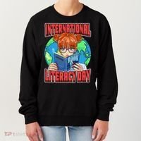 International Literacy Day September 8th Teacher Reading Women's Sweatshirt thumb 0