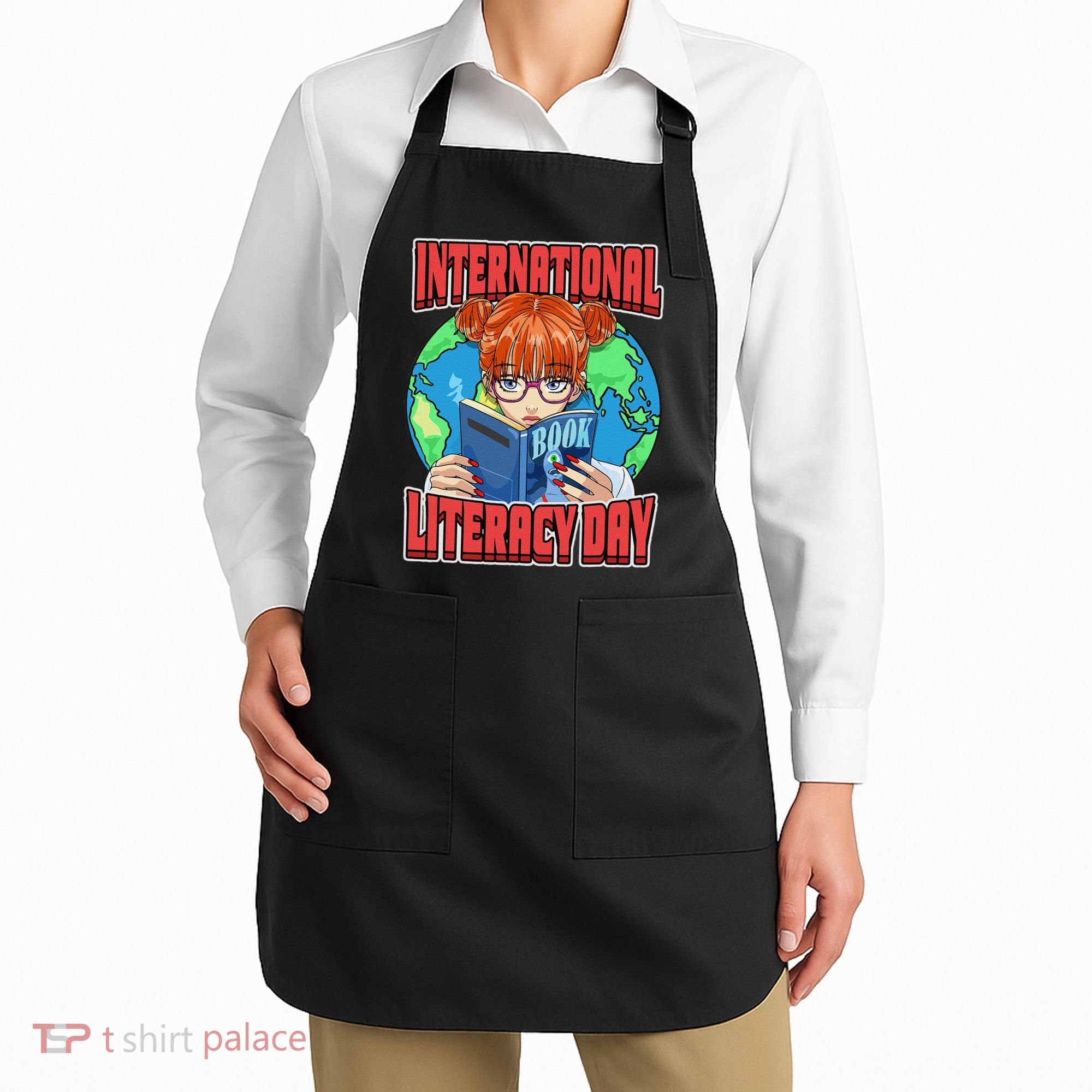 International Literacy Day September 8th Teacher Reading Apron