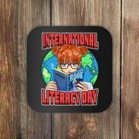 International Literacy Day September 8th Teacher Reading Coaster thumb 0
