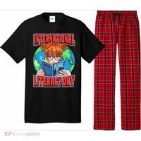 International Literacy Day September 8th Teacher Reading Pajama Set thumb 0