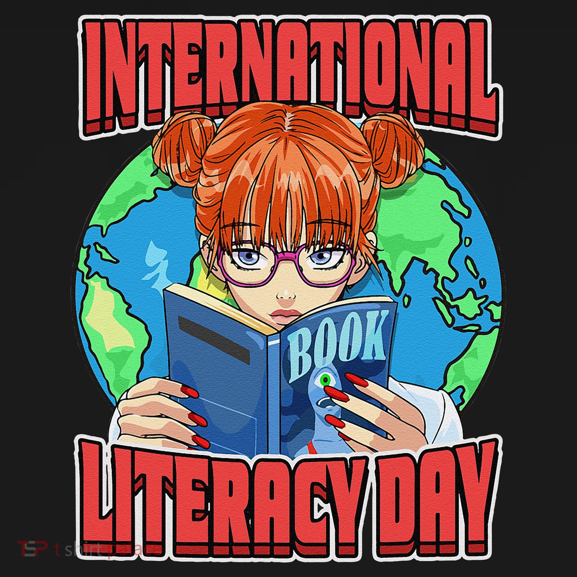 International Literacy Day September 8th Teacher Reading Women's Hoodie