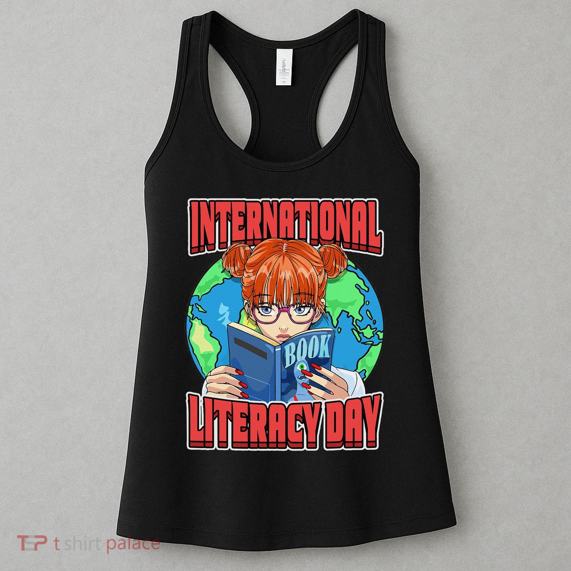 International Literacy Day September 8th Teacher Reading Women's Tank Top