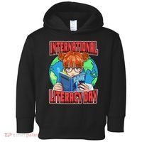 International Literacy Day September 8th Teacher Reading Toddler Hoodie thumb 0
