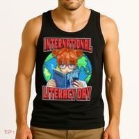 International Literacy Day September 8th Teacher Reading Tank Top thumb 3