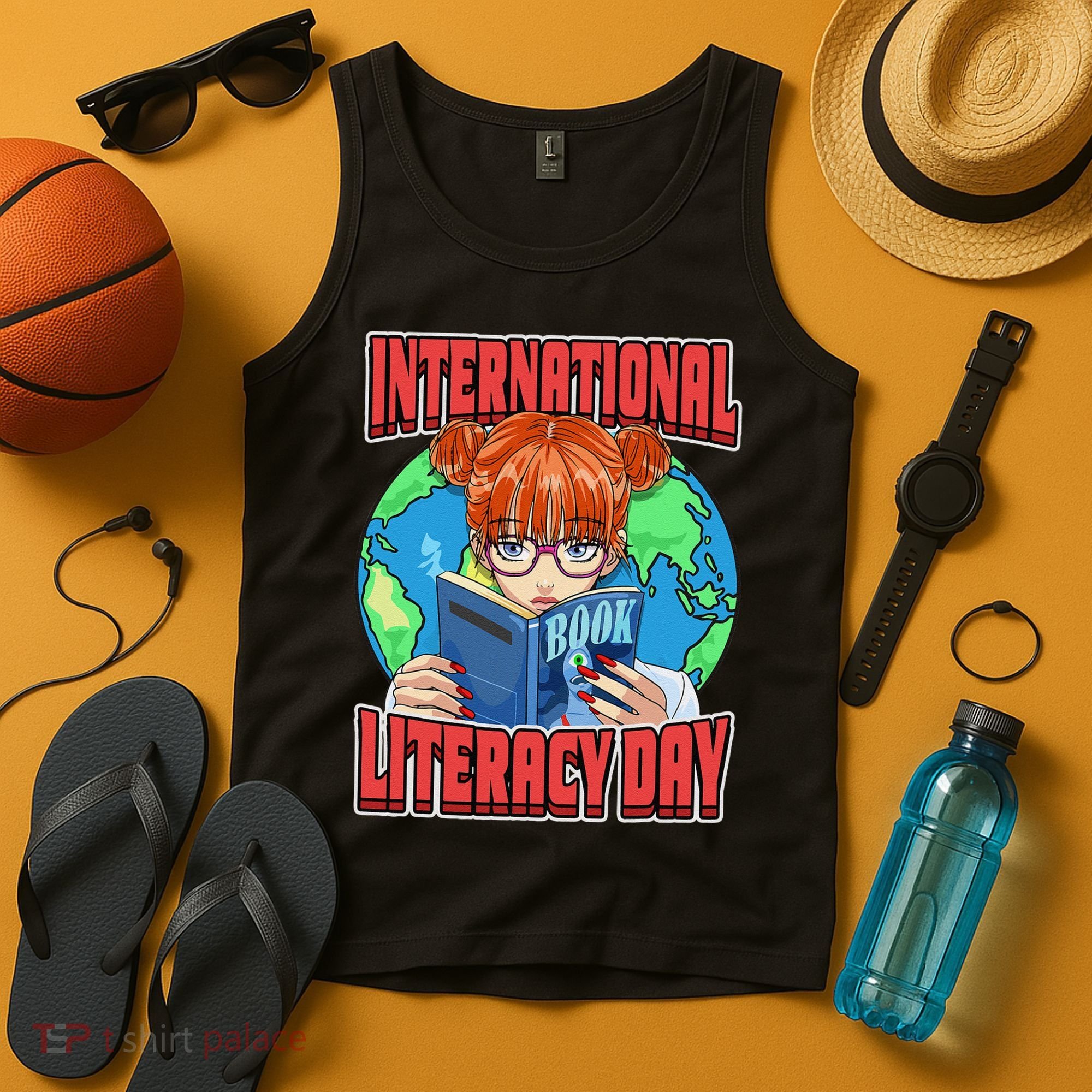 International Literacy Day September 8th Teacher Reading Tank Top