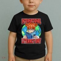 International Literacy Day September 8th Teacher Reading Toddler T-Shirt thumb 2